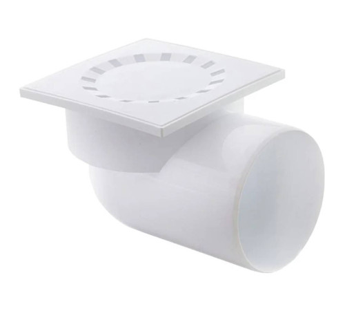 Трап канализационный Политэк 110 горизонтальный с пластиковой решеткой 150х150 мм 1306894