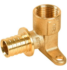 Уголок аксиальный РОСТерм 20x1/2 ВР с настенным креплением латунь 1629243