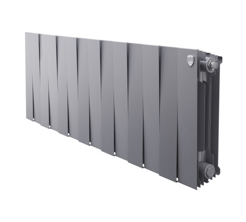 Радиатор биметаллический Royal Thermo PianoForte 300 14 секций боковое подключение серебристый 1682342
