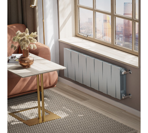 Радиатор биметаллический Royal Thermo PianoForte 300 14 секций боковое подключение серебристый 1682342