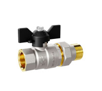 Кран шаровой латунный LD Pride 47.32.В-ГШ.Б Ду 32 Ру 25 бабочка 47.32.В-ГШ.Б