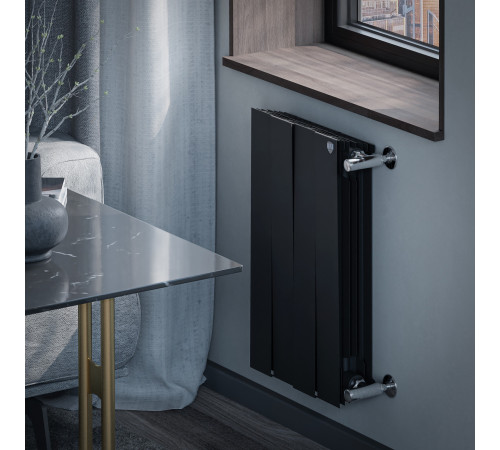Радиатор биметаллический Royal Thermo PianoForte 500 4 секции боковое подключение Noir Sable 1682386