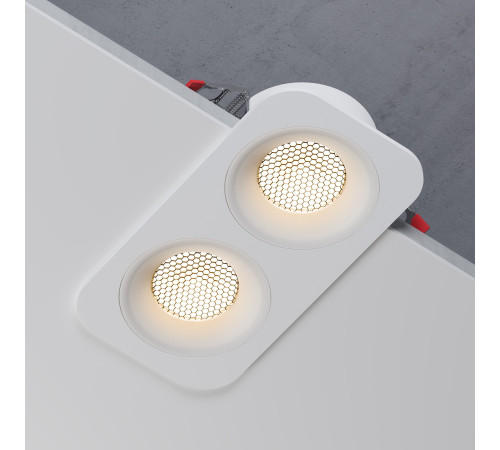 Светильник встраиваемый светодиодный с антибликовой решеткой Tetro 20W 3000K белый IP44 15277/LED