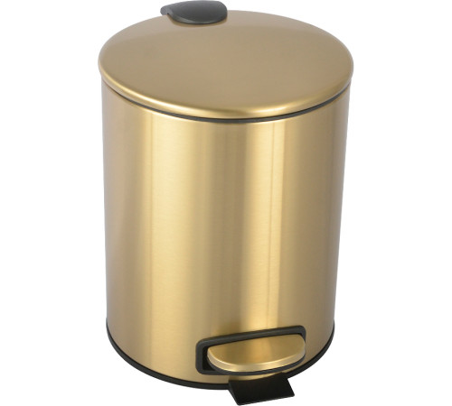 Ведро с крышкой напольное Boheme Uno 5 л матовое золото 10426-MG