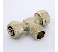Тройник обжимной Uni-Fitt никелированный 16x1/2x16 наружная резьба 668N6260