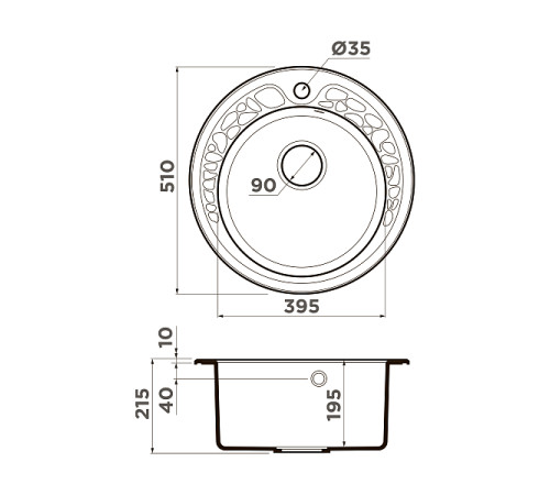 Кухонная мойка Omoikiri Tovada 51-BL Artgranit 51x51 см черный 4993369