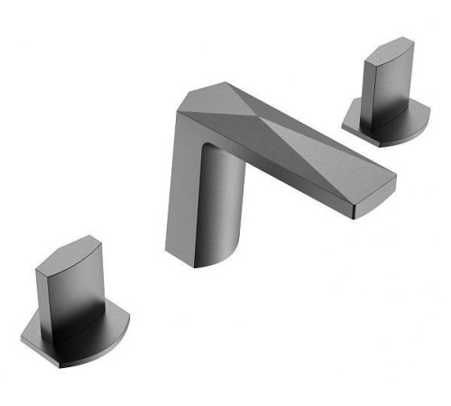 Смеситель для раковины Boheme Venturo врезной на 3 отверстия Ice антрацит матовый 150-GM-ICE