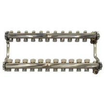 Коллекторный блок Gekon 1 x 3/4 11 выходов из нержавеющей стали с расходомерами GK 73111