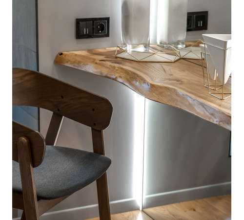 Выключатель двухклавишный проходной с подсветкой (черный матовый) W1122108