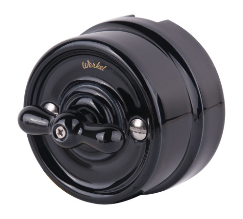 Выключатель на 4 положения двухклавишный черный ретро W5620008