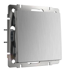 Выключатель одноклавишный проходной (cеребряный рифленый) W1112009