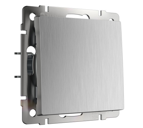 Выключатель одноклавишный проходной (cеребряный рифленый) W1112009