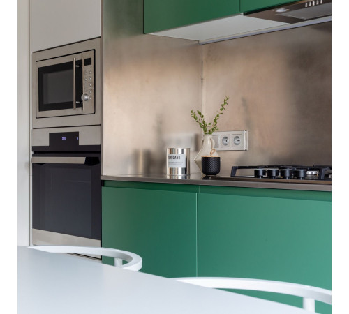 Выключатель одноклавишный проходной (cеребряный рифленый) W1112009