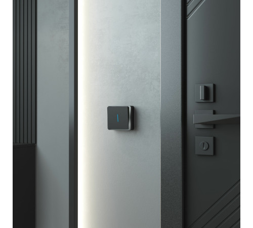 Выключатель одноклавишный с подсветкой Gallant черный/хром W5010135