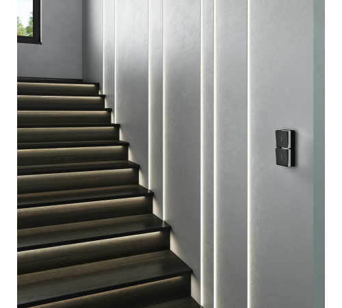 Выключатель одноклавишный с подсветкой Gallant черный/хром W5010135