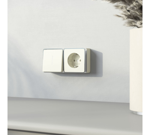 Выключатель одноклавишный с подсветкой Gallant слоновая кость W5010103