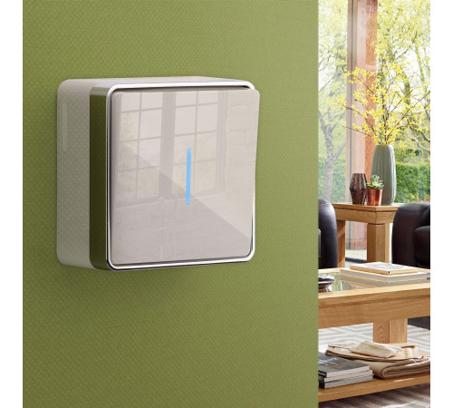 Выключатель одноклавишный с подсветкой Gallant слоновая кость W5010103