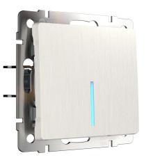 Выключатель одноклавишный с подсветкой (перламутровый рифленый) W1110113