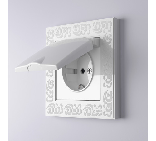 W0012301/ Рамка на 1 пост Flock (белый) W0012301