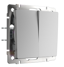 W1122006/ Выключатель двухклавишный проходной (серебряный) W1122006