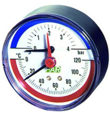 Термоманометр FAR FA 2550P10 12 80 мм 10 бар 120 °C 1/2 торцевой FA 2550P10 12