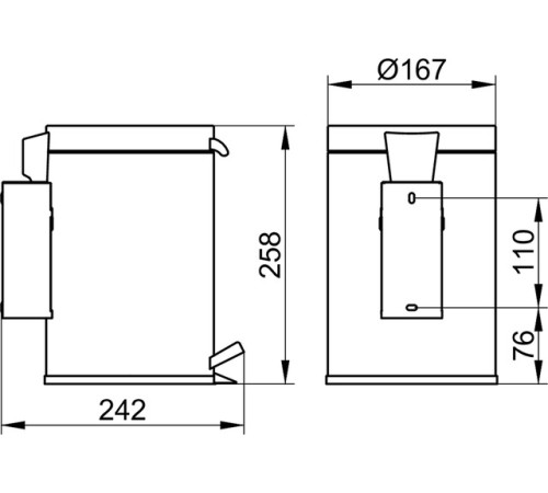Ведро для мусора настенное KEUCO PLAN 3 л черный матовый 14977 370000