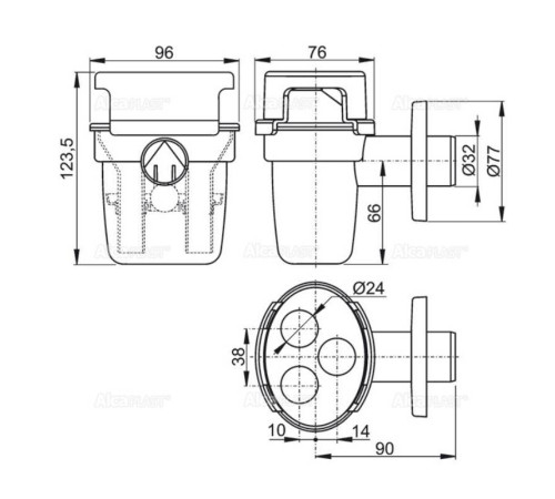 Воронка Alca AKS5 с сухим сифоном для сбора конденсата 32 мм пластик AKS5