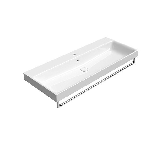 Раковина накладная/подвесная GSI Nubes 1200x500 мм с отверстием белая глянцевая 9624111