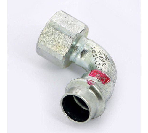 Угол 90° пресс-В Viega Prestabo оцинкованная сталь 15 мм x 1/2 601300