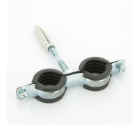 Хомут для труб двойной Walraven BIS Cobra 3/4 25-29 мм с уплотнителем шпилькой и дюбелем 0802129