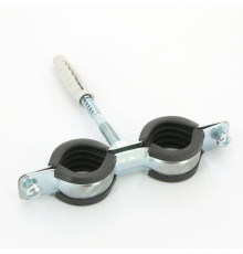 Хомут для труб двойной Walraven BIS Cobra 3/4 25-29 мм с уплотнителем шпилькой и дюбелем 0802129