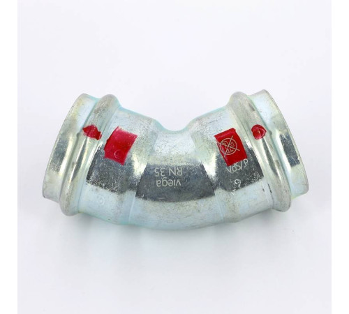 Угол пресс 45° Viega Prestabo 35 мм оцинкованная сталь 558307