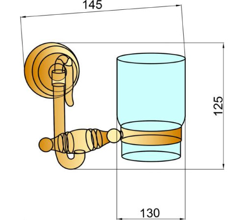 Стакан для зубных щеток Boheme Medici подвесной бронза/белый 10604