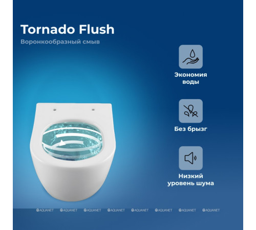 Унитаз подвесной Aquanet Cetus W Short Tornado сиденье Slim Soft Close CETUS W Short T