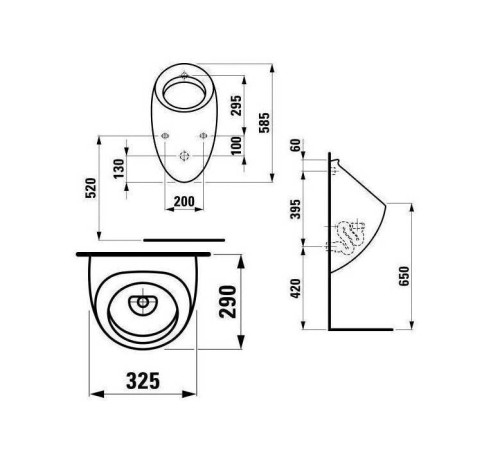Крышка писсуара Laufen Il Bagno Alessi One белый 8.9497.1.000.000.1