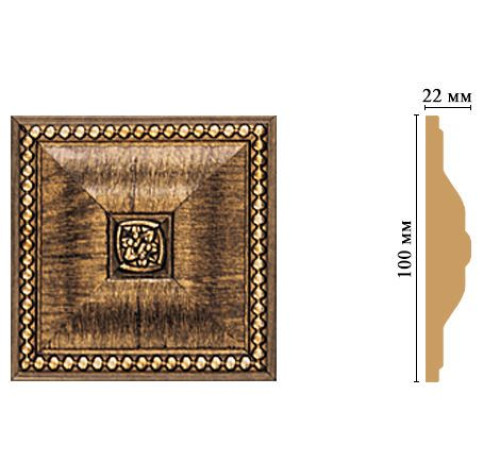 Вставка декоративная Decomaster D209-3 100x100x22 мм D209-3