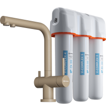 Комплект Omoikiri смеситель Nagano-P и фильтр pure drop Lite карамель 4217.8028P
