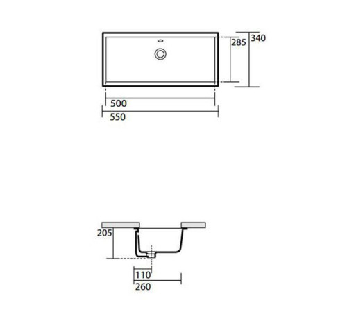 Раковина Kerasan Slim 50 см без отверстия белый 022901