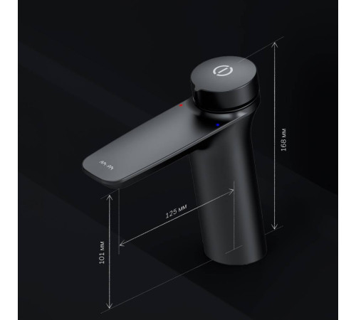 Смеситель для раковины AM.PM Inspire V2.0 TouchReel черный матовый F50A02522
