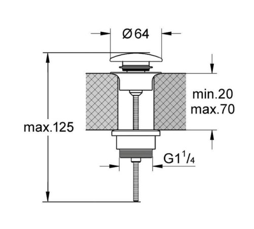 Донный клапан клик-клак Kerasan керамическая крышка Nocciola 923381