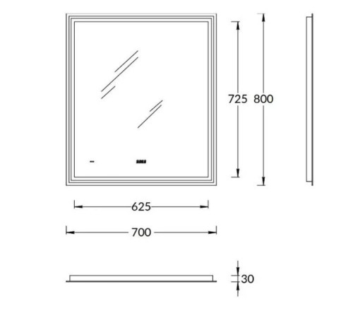 Зеркало Kerama Marazzi Tecno 70х80 см с LED подсветкой и антизапотеванием TE.mi.70