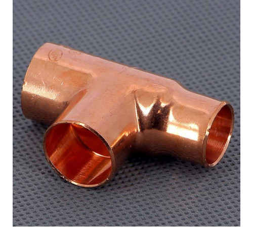 Тройник медный под пайку Viega 18х15х18 мм 102890