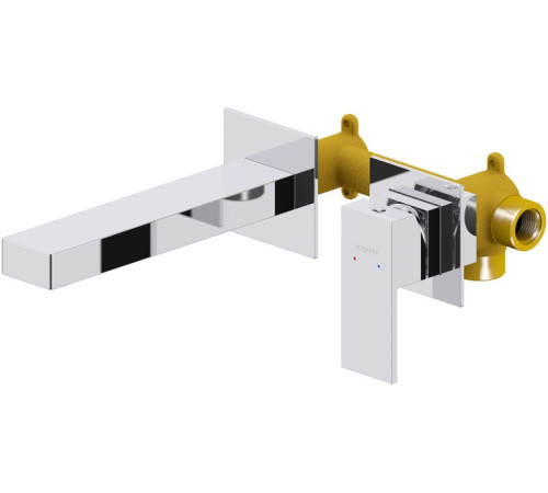 Смеситель для раковины Aquanet Либра настенный встраиваемый (внешняя и скрытая часть) AQ1613CR