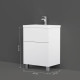 Тумба под раковину напольная AM.PM Gem 60 см 2 ящика белый глянец M90FSX06022WG32