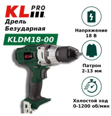 Аккумуляторная дрель-шуруповерт KLPRO KLNM18-00 18 В 40 Нм без АКБ KLNM18-00