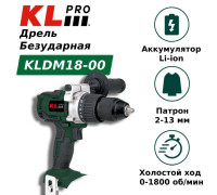 Аккумуляторная дрель-шуруповерт KLPRO KLNM18B-00 18 В 60 Нм бесщеточная без АКБ KLNM18B-00