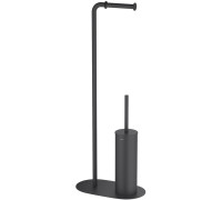 Стойка напольная с ершиком и держателем туалетной бумаги Aquanet Оберон матовый черный AQ4231MB