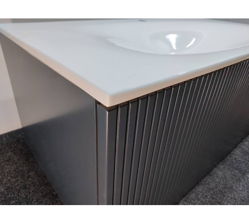 Комплект мебели для ванной Tiffany World Shape 122x52 см подвесной серый матовый SHAP120-G/548001 RAL 7016