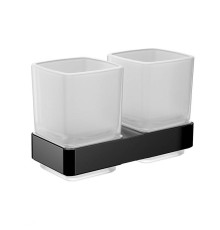 Стакан для зубных щеток двойной подвесной emco Loft черный/хрусталь 0525 133 00