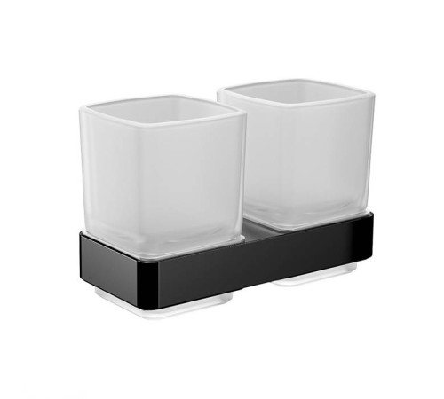 Стакан для зубных щеток двойной подвесной emco Loft черный/хрусталь 0525 133 00